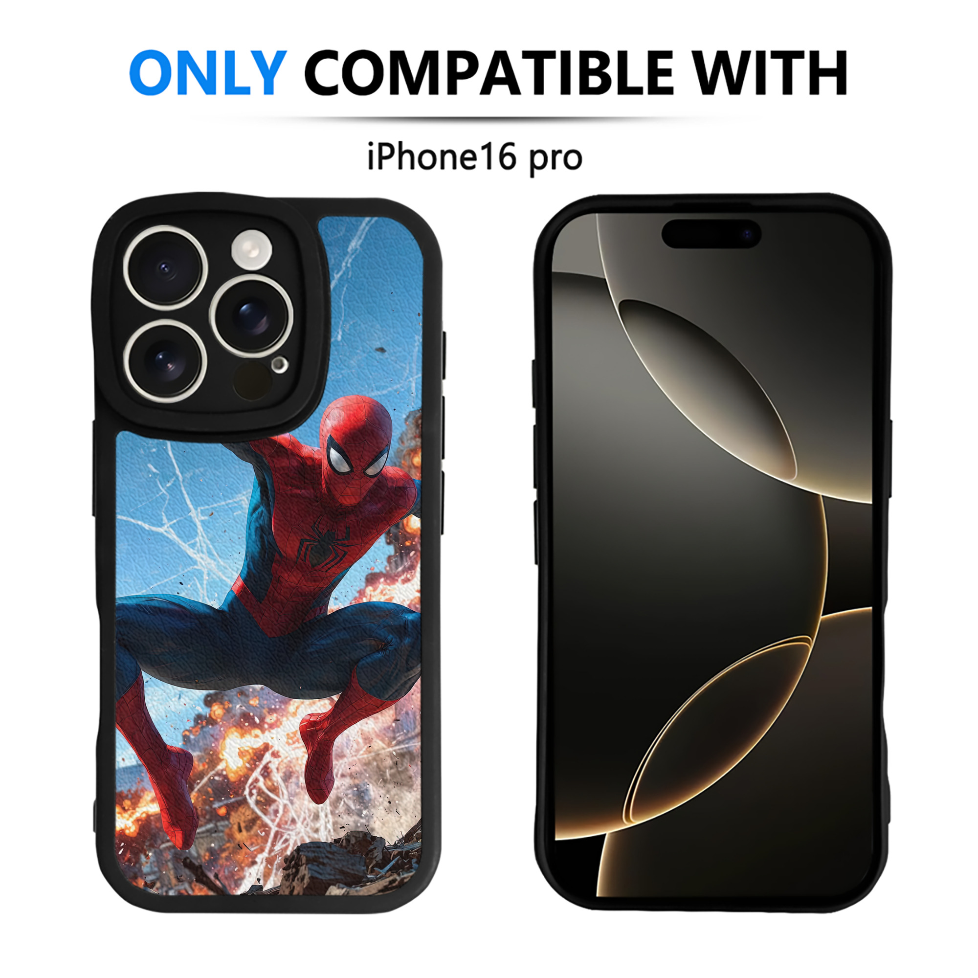 Spider Man スパイダーマン 【iPhone 16シリーズ対応】シリコンスマホケース（レザー調） 材質：シリコン